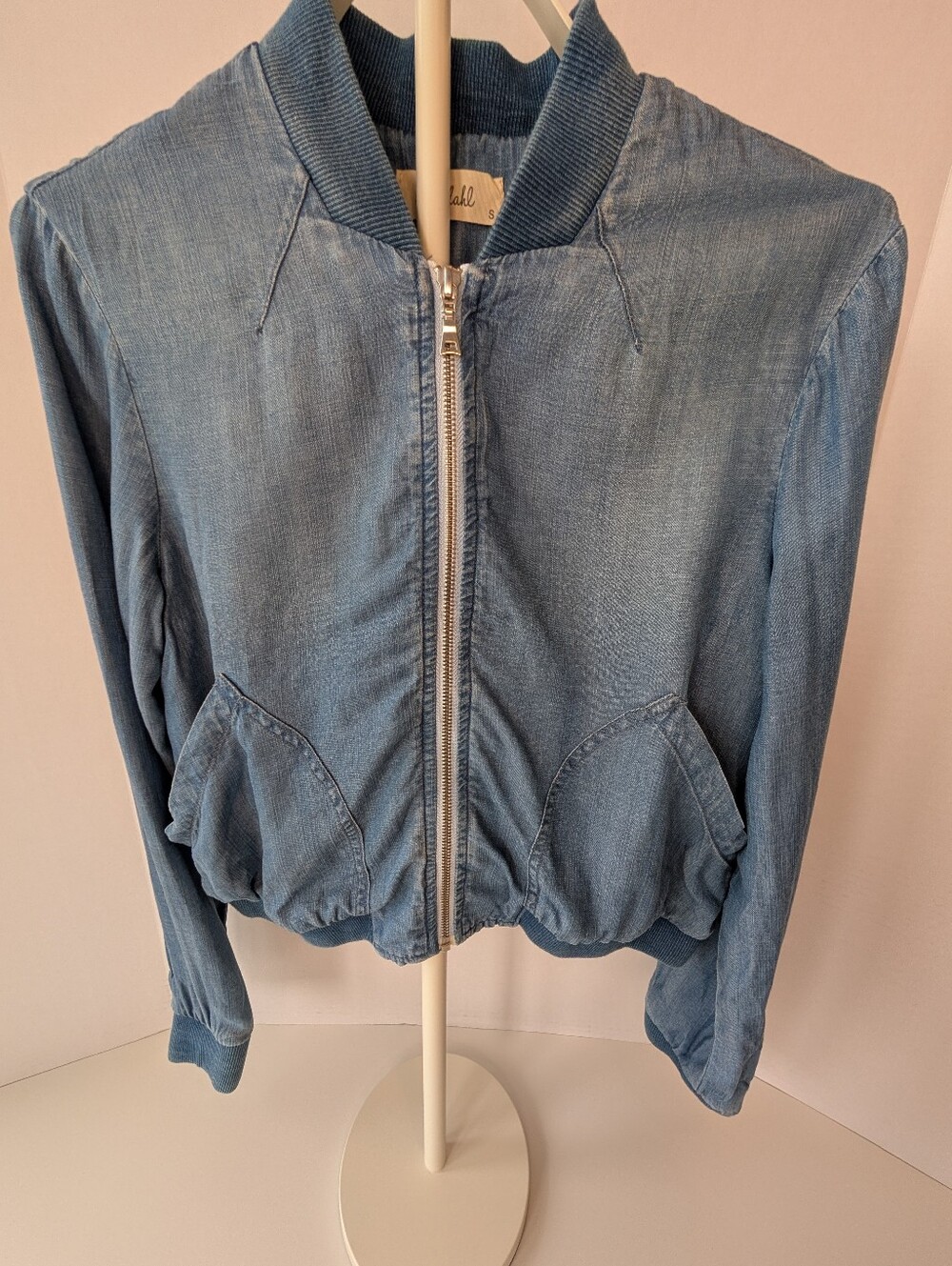 Bella Dahl Tencel Denim Bomber Jacket - Size S